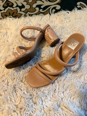 DV by Dolce Vita Tan Strappy Block Heel Sandals